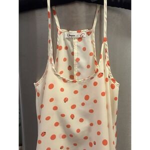 Lady Bugs And Polka Dots Umgee Boho Tank SzS Flower Child Whimsical Fairy Garden